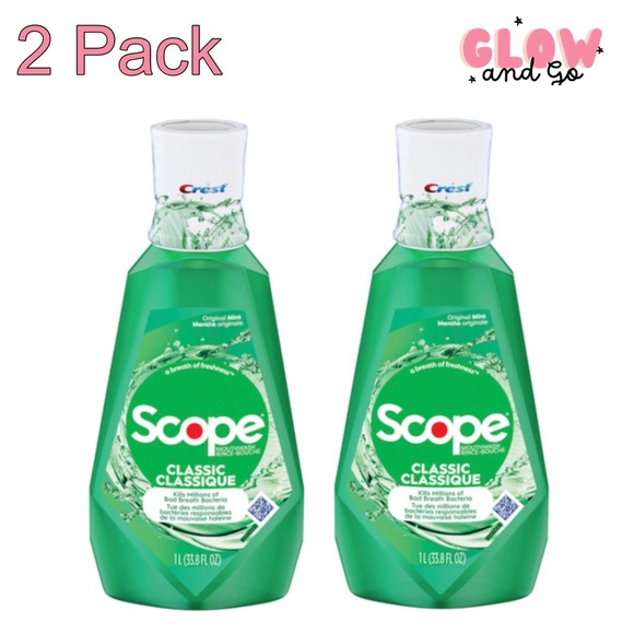 (2 Pack) Scope Classic Anticavity Mouthwash Original Mint 33.8 fl oz - Picture 1 of 3